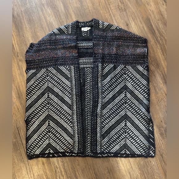 Anthropologie Molly Bracken Sally Geo Kimono Cardigan Multicolor Black Sz XS/S